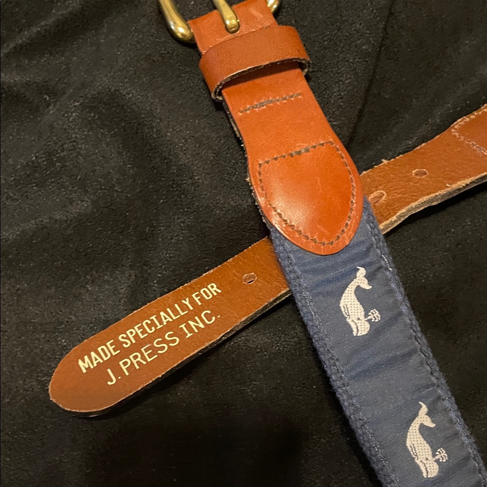 Elegant Brown and Blue Men's Belt - Picture 2 of 7
